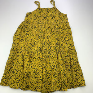 Girls Cotton On, floral viscose / linen summer dress, GUC, size 7, L: 70cm