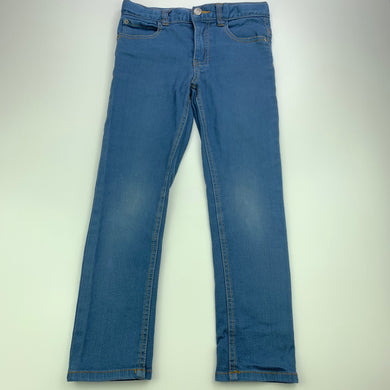 Boys Target, blue stretchy cotton pants, adjustable, Inside leg: 49cm, FUC, size 6,  