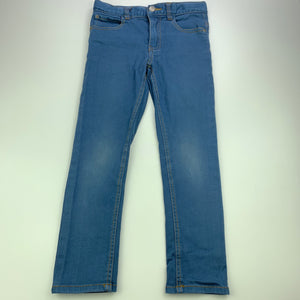 Boys Target, blue stretchy cotton pants, adjustable, Inside leg: 49cm, FUC, size 6,  