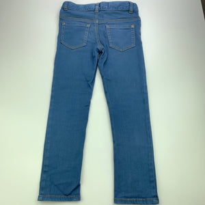 Boys Target, blue stretchy cotton pants, adjustable, Inside leg: 49cm, FUC, size 6,  