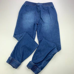 Girls H&T, knit stretch denim pants, elasticated, Inside leg: 54cm, GUC, size 7,  