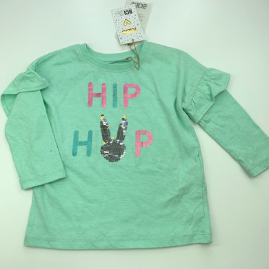 Girls Cotton On, cotton long sleeve t-shirt / top, mark back right sleeve, FUC, size 1,  