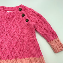 Load image into Gallery viewer, Girls Joe Fresh, knitted cotton long sleeve dress, FUC, size 00, L: 30cm