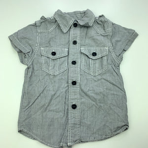 Boys Pumpkin Patch, striped cotton short sleeve shirt, GUC, size 0,  