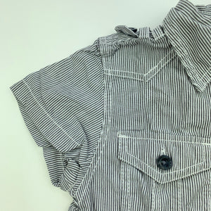 Boys Pumpkin Patch, striped cotton short sleeve shirt, GUC, size 0,  