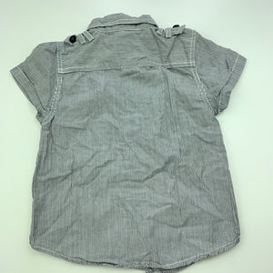 Boys Pumpkin Patch, striped cotton short sleeve shirt, GUC, size 0,  
