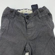 Load image into Gallery viewer, Boys H&amp;M, grey cotton pants, adjustable, Inside leg: 33cm, GUC, size 1,  