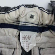 Load image into Gallery viewer, Boys H&amp;M, grey cotton pants, adjustable, Inside leg: 33cm, GUC, size 1,  