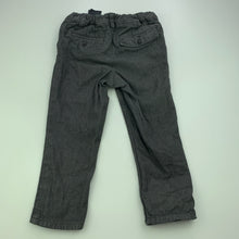 Load image into Gallery viewer, Boys H&amp;M, grey cotton pants, adjustable, Inside leg: 33cm, GUC, size 1,  