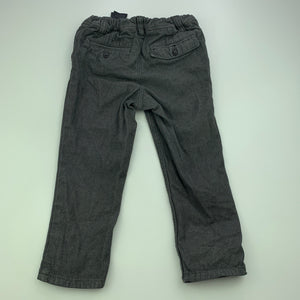 Boys H&M, grey cotton pants, adjustable, Inside leg: 33cm, GUC, size 1,  