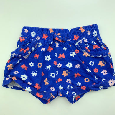 Girls Baby Berry, floral cotton shorts, elasticated, EUC, size 00,  