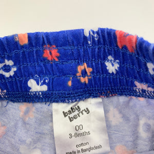 Girls Baby Berry, floral cotton shorts, elasticated, EUC, size 00,  