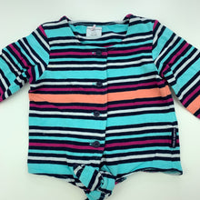 Load image into Gallery viewer, Girls Polarn O Pyret, striped stretchy tie front top, GUC, size 0,  