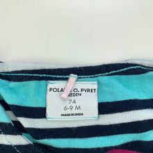Load image into Gallery viewer, Girls Polarn O Pyret, striped stretchy tie front top, GUC, size 0,  