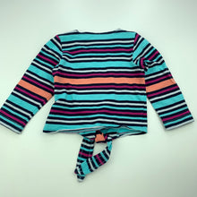 Load image into Gallery viewer, Girls Polarn O Pyret, striped stretchy tie front top, GUC, size 0,  