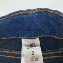 Load image into Gallery viewer, Girls H&amp;T, lightweight stretch denim jeans, adjustable, Inside leg: 32cm, GUC, size 2,  