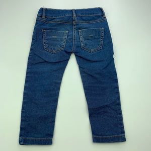 Girls H&T, lightweight stretch denim jeans, adjustable, Inside leg: 32cm, GUC, size 2,  