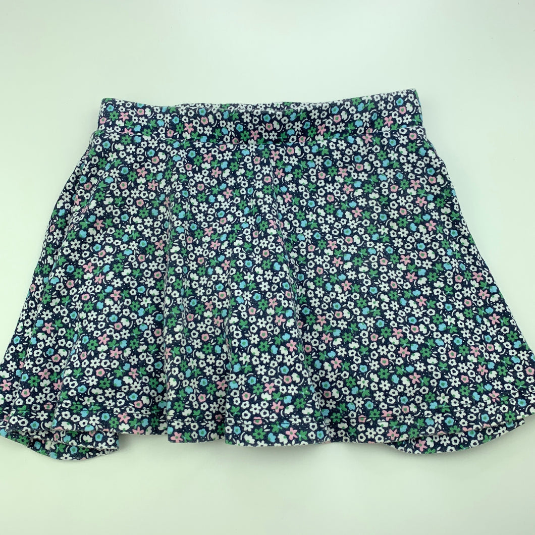 Girls Anko, floral cotton skirt, built-in shorts, elasticated, GUC, size 2,  