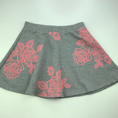 Girls H&M, embroidered casual skirt, elasticated, L: 31cm, GUC, size 7-8,  