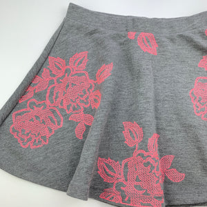 Girls H&M, embroidered casual skirt, elasticated, L: 31cm, GUC, size 7-8,  