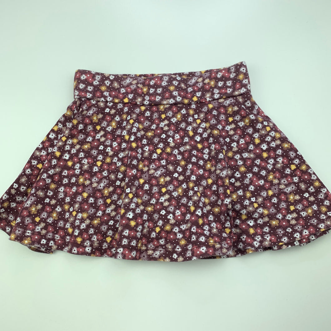 Girls Anko, floral cotton skirt, built-in shorts, elasticated, EUC, size 2,  