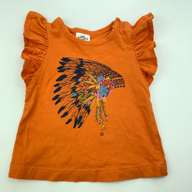 Girls Baby Berry, orange cotton t-shirt / top, EUC, size 000,  