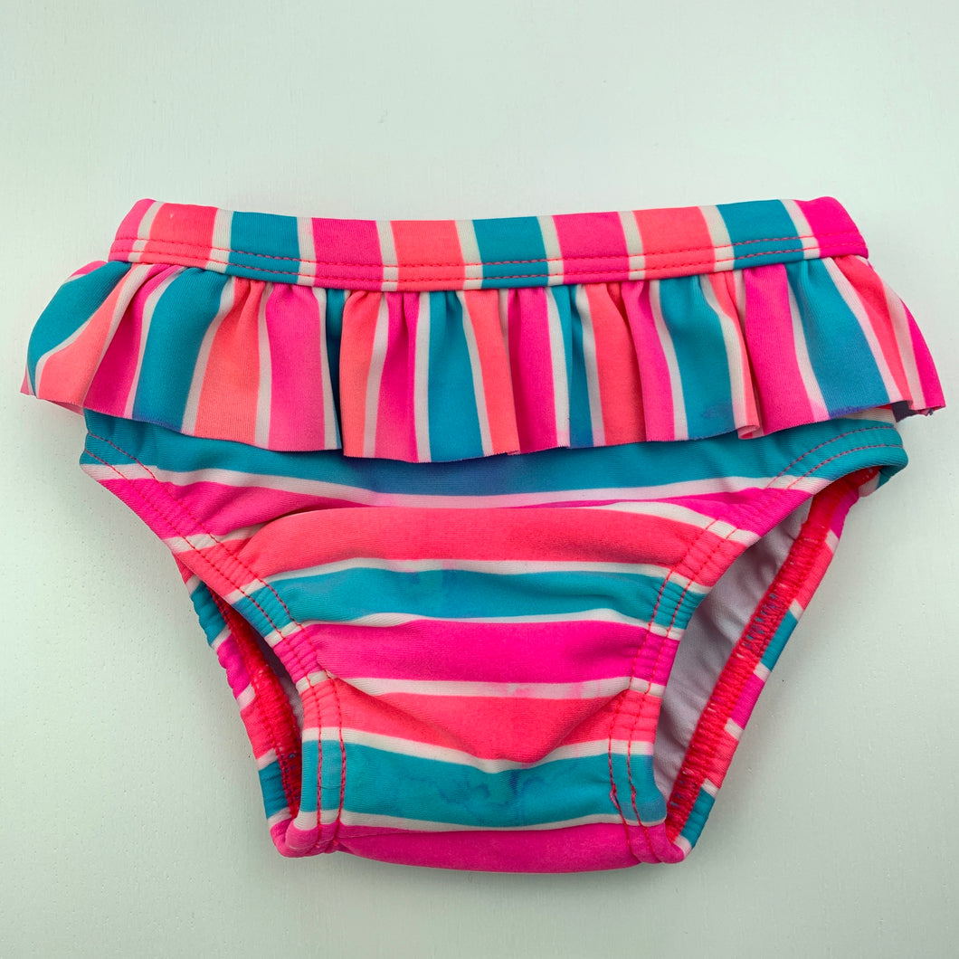 Girls Target, striped swim bottoms, elasticated, FUC, size 000,  
