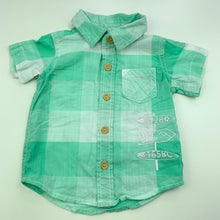 Load image into Gallery viewer, Boys Target, green cotton short sleeve shirt, FUC, size 000,  