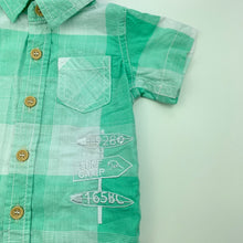 Load image into Gallery viewer, Boys Target, green cotton short sleeve shirt, FUC, size 000,  