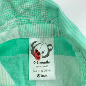 Boys Target, green cotton short sleeve shirt, FUC, size 000,  