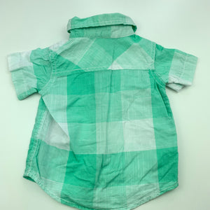 Boys Target, green cotton short sleeve shirt, FUC, size 000,  
