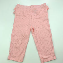Load image into Gallery viewer, Girls Babies R Us, pink &amp; silver spot cotton ruffle leggings, EUC, size 00,  