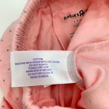 Load image into Gallery viewer, Girls Babies R Us, pink &amp; silver spot cotton ruffle leggings, EUC, size 00,  
