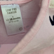 Load image into Gallery viewer, Girls Target, pink floral stretchy romper, mark on chest, FUC, size 1,  
