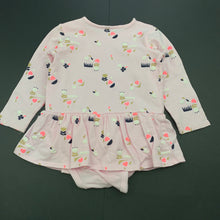 Load image into Gallery viewer, Girls Target, pink floral stretchy romper, mark on chest, FUC, size 1,  