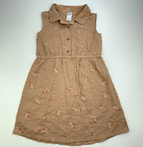 Girls Anko, lightweight floral cotton shirt dress, EUC, size 7, L: 60cmm