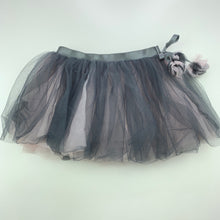 Load image into Gallery viewer, Girls Britt, lined pink &amp; grey tulle skirt, elasticated, L: 23cm, GUC, size 4,  