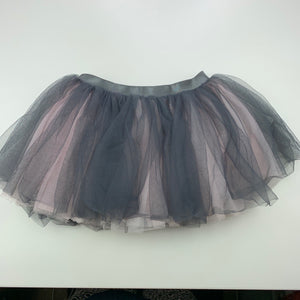 Girls Britt, lined pink & grey tulle skirt, elasticated, L: 23cm, GUC, size 4,  