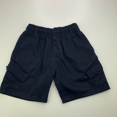 Boys Anko, navy school cargo shorts, elasticated, GUC, size 4,  
