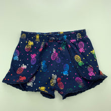 Load image into Gallery viewer, Girls Dymples, navy cotton shorts, elasticated, pineapples, EUC, size 00,  