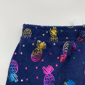 Girls Dymples, navy cotton shorts, elasticated, pineapples, EUC, size 00,  