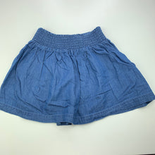 Load image into Gallery viewer, Girls Kids &amp; Co, chambray cotton skirt, elasticated, L: 30cm, GUC, size 7,  