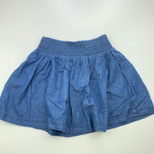 Load image into Gallery viewer, Girls Kids &amp; Co, chambray cotton skirt, elasticated, L: 30cm, GUC, size 7,  