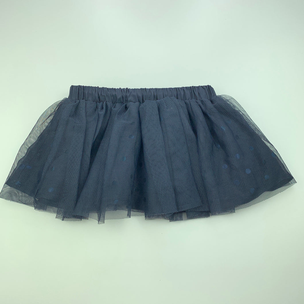 Girls Anko, navy tulle party skirt, elasticated, GUC, size 1,  