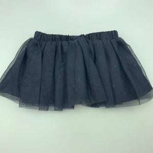 Girls Anko, navy tulle party skirt, elasticated, GUC, size 1,  