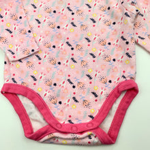 Load image into Gallery viewer, Girls Dymples, pink floral cotton bodysuit / romper, GUC, size 000,  