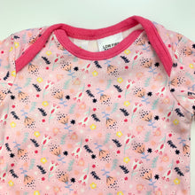 Load image into Gallery viewer, Girls Dymples, pink floral cotton bodysuit / romper, GUC, size 000,  