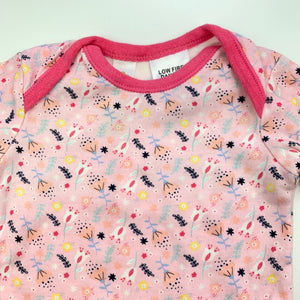 Girls Dymples, pink floral cotton bodysuit / romper, GUC, size 000,  