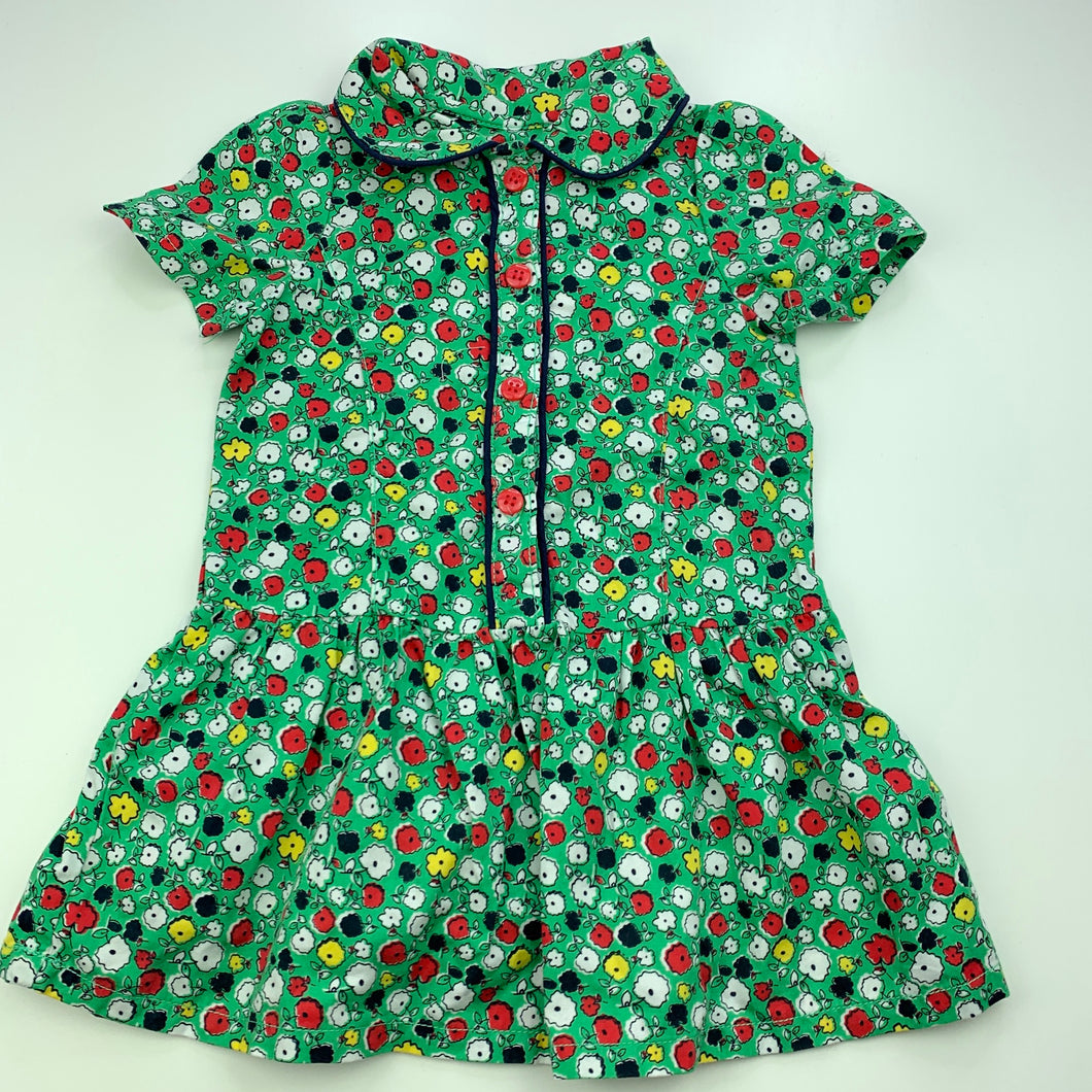 Girls Mothercare, floral cotton casual dress, EUC, size 0, L: 41cm