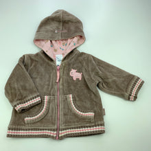 Load image into Gallery viewer, Girls Pumpkin Patch, cotton lined velour zip hoodie sweater, GUC, size 00,  
